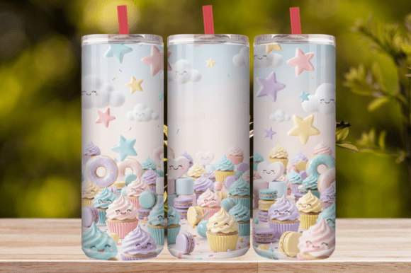 Cute Cupcake Dessert Tumbler Wrap
