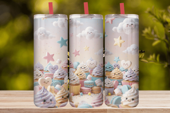 Cute Cupcake Dessert Tumbler Wrap