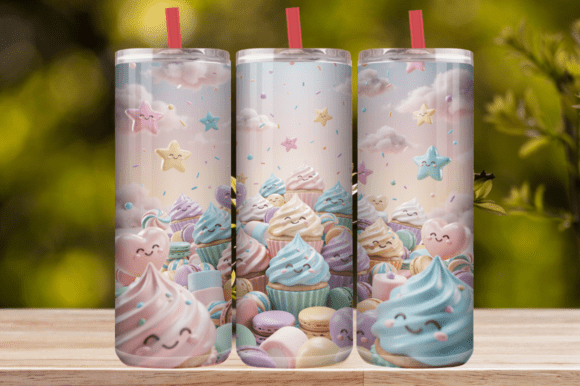 Cute Cupcake Dessert Tumbler Wrap