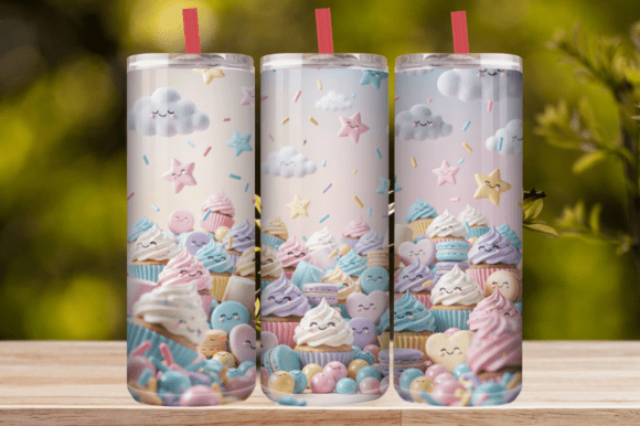Cute Cupcake Dessert Tumbler Wrap