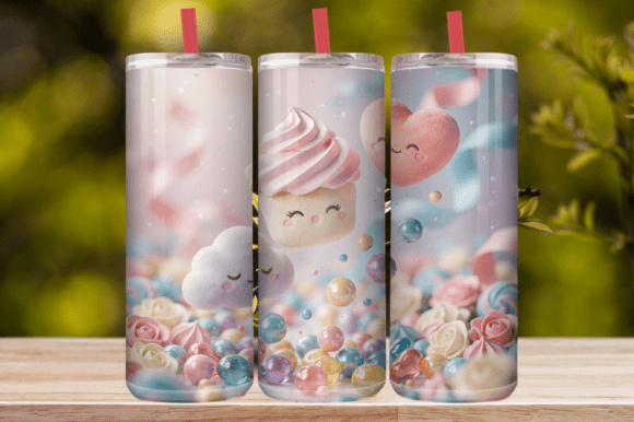 Cute Cupcake Dessert Tumbler Wrap