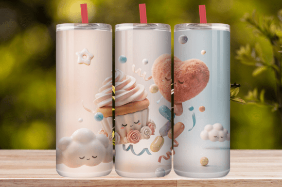 Cute Cupcake Dessert Tumbler Wrap