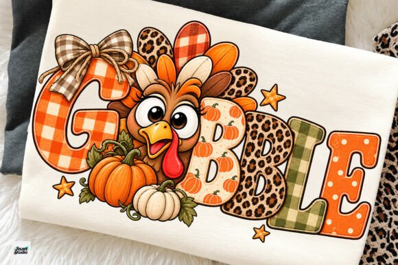Cute Gobble Turkey Thanksgiving PNG Graphic T-shirt Designs By JisanStudio