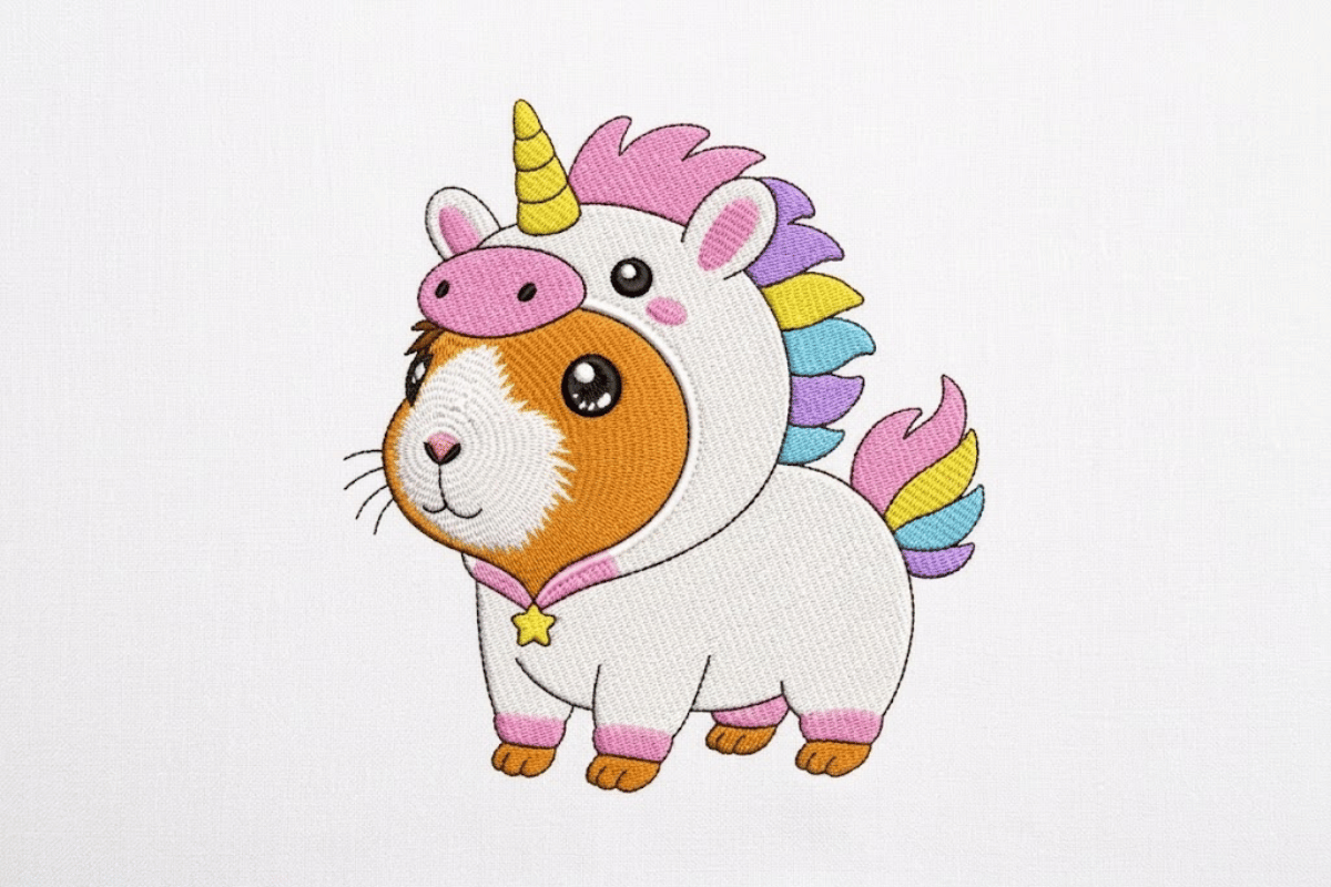 Cute Guinea Pig Embroidery Design