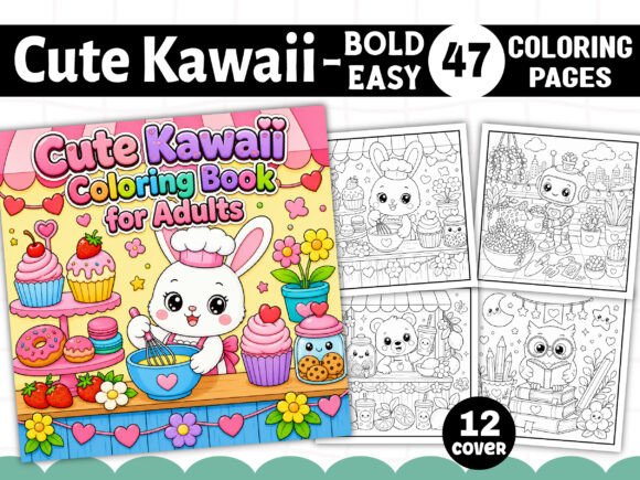 Cute Kawaii Coloring Pages for Adults
