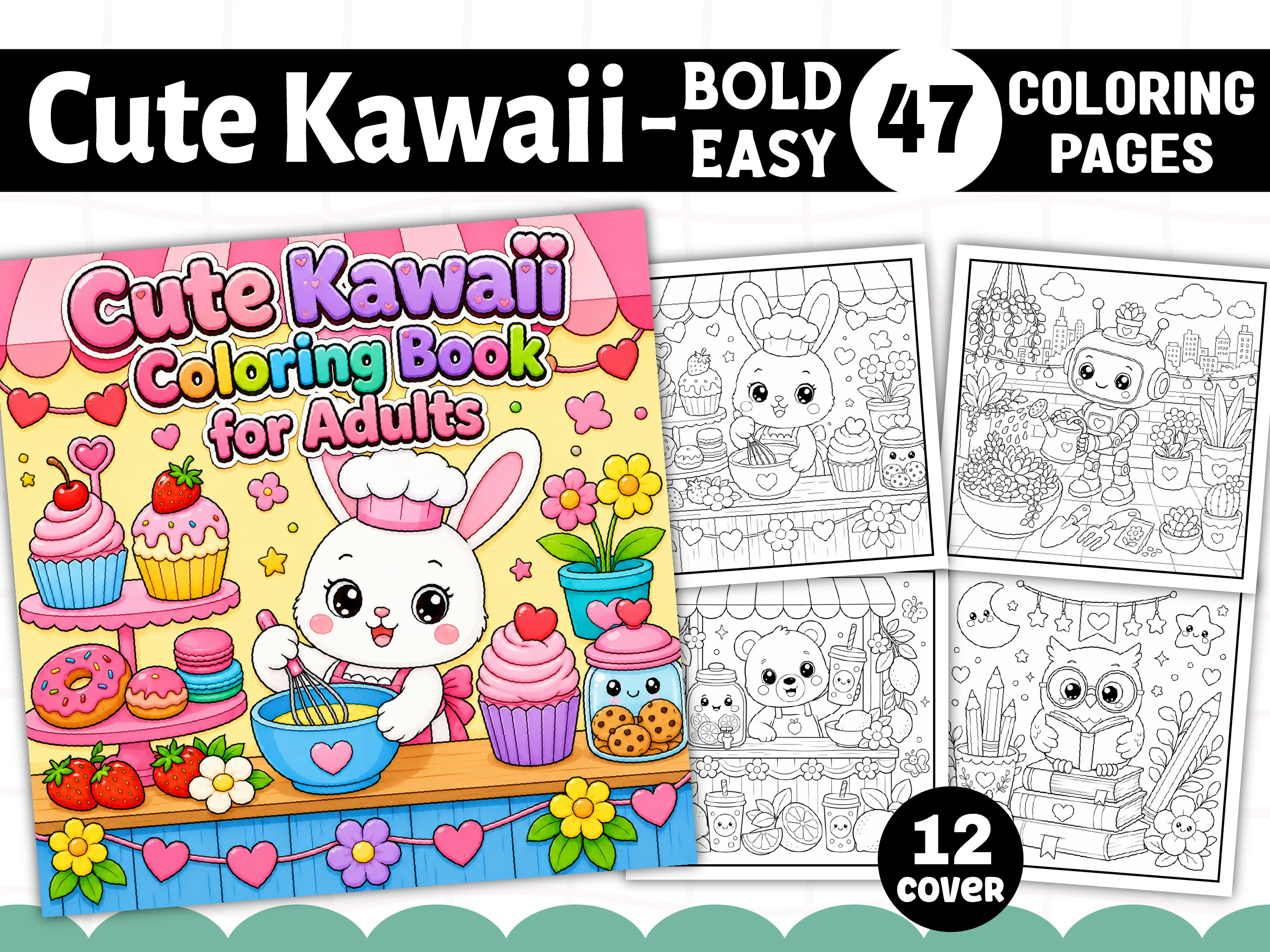 Cute Kawaii Coloring Pages for Adults