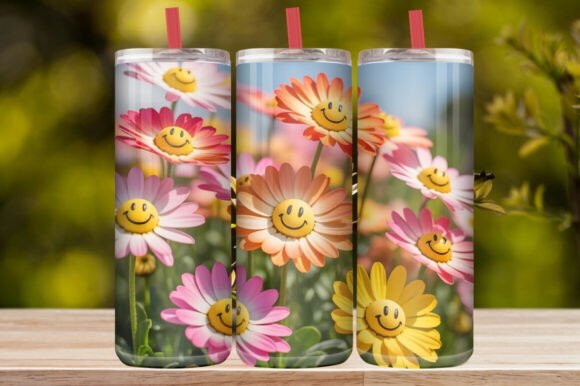 Cute Smiley Daisy Tumbler Wrap