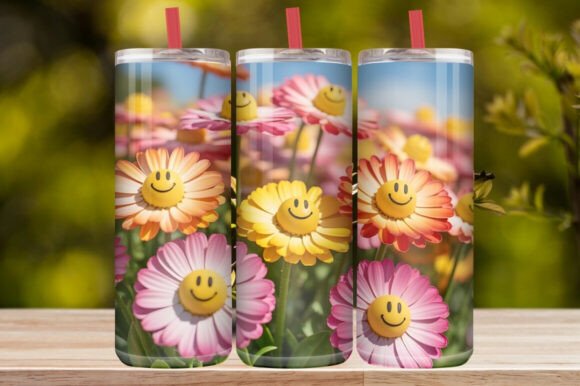 Cute Smiley Daisy Tumbler Wrap