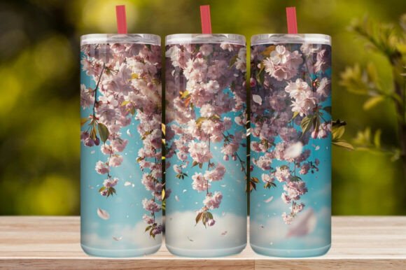 Elegant Cherry Blossom Tumbler Wrap