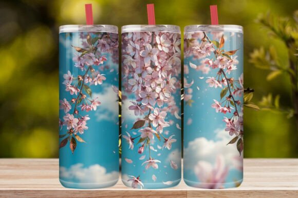 Elegant Cherry Blossom Tumbler Wrap