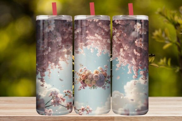 Elegant Cherry Blossom Tumbler Wrap