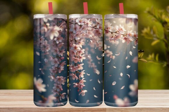 Elegant Cherry Blossom Tumbler Wrap