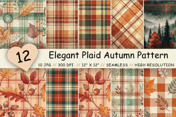 Elegant Plaid Autumn Pattern Bundle