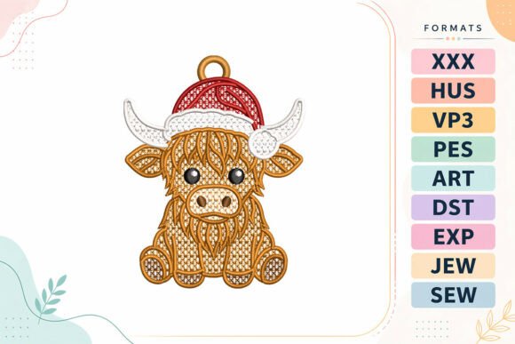 FSL Christmas Highland Cow Ornament