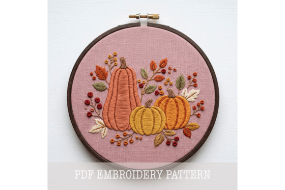 Fall Pumpkin Trio Embroidery Pattern