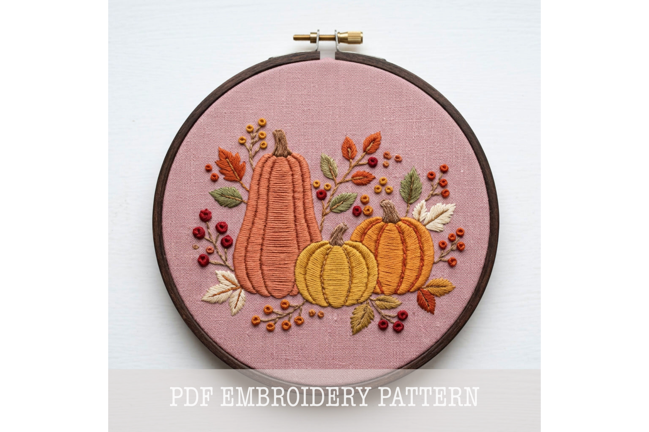 Fall Pumpkin Trio Embroidery Pattern