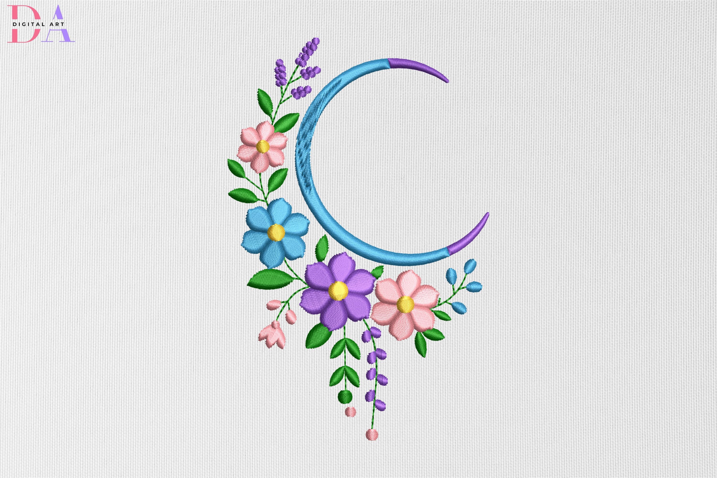Floral Crescent Moon