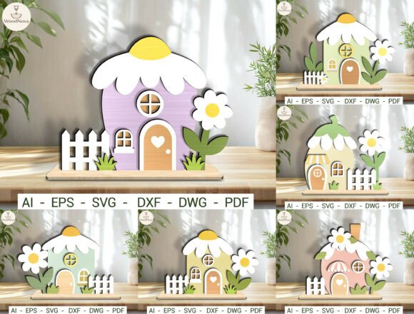 Flower Cottage Shelf Sitter SVG Bundle