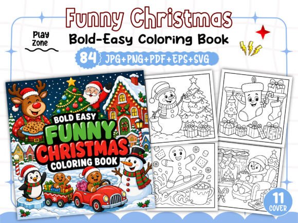 Funny Christmas Coloring Book Bold Easy