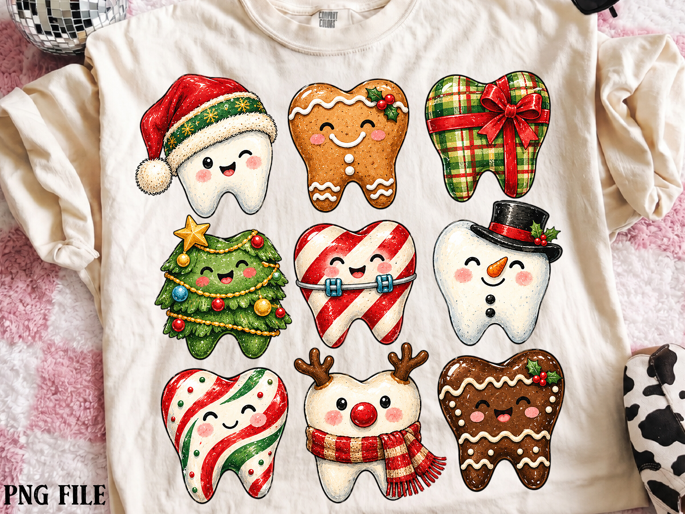 Funny Christmas Teeth Crewneck Sublimati