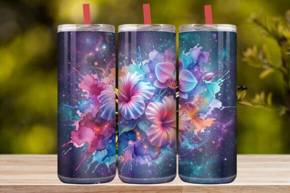Galaxy Tropical Floral Watercolor