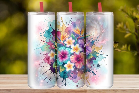 Galaxy Tropical Floral Watercolor