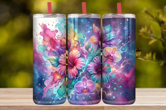 Galaxy Tropical Floral Watercolor