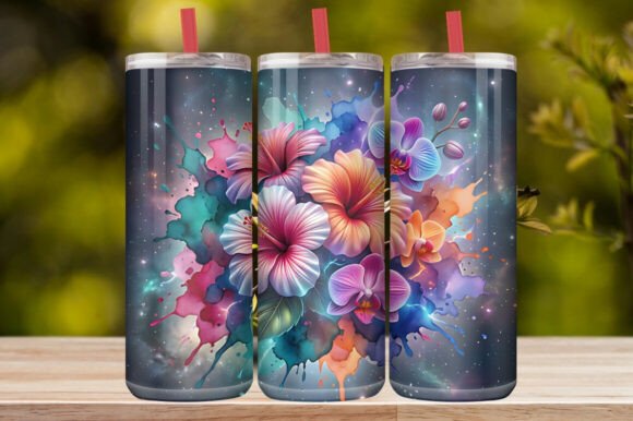Galaxy Tropical Floral Watercolor
