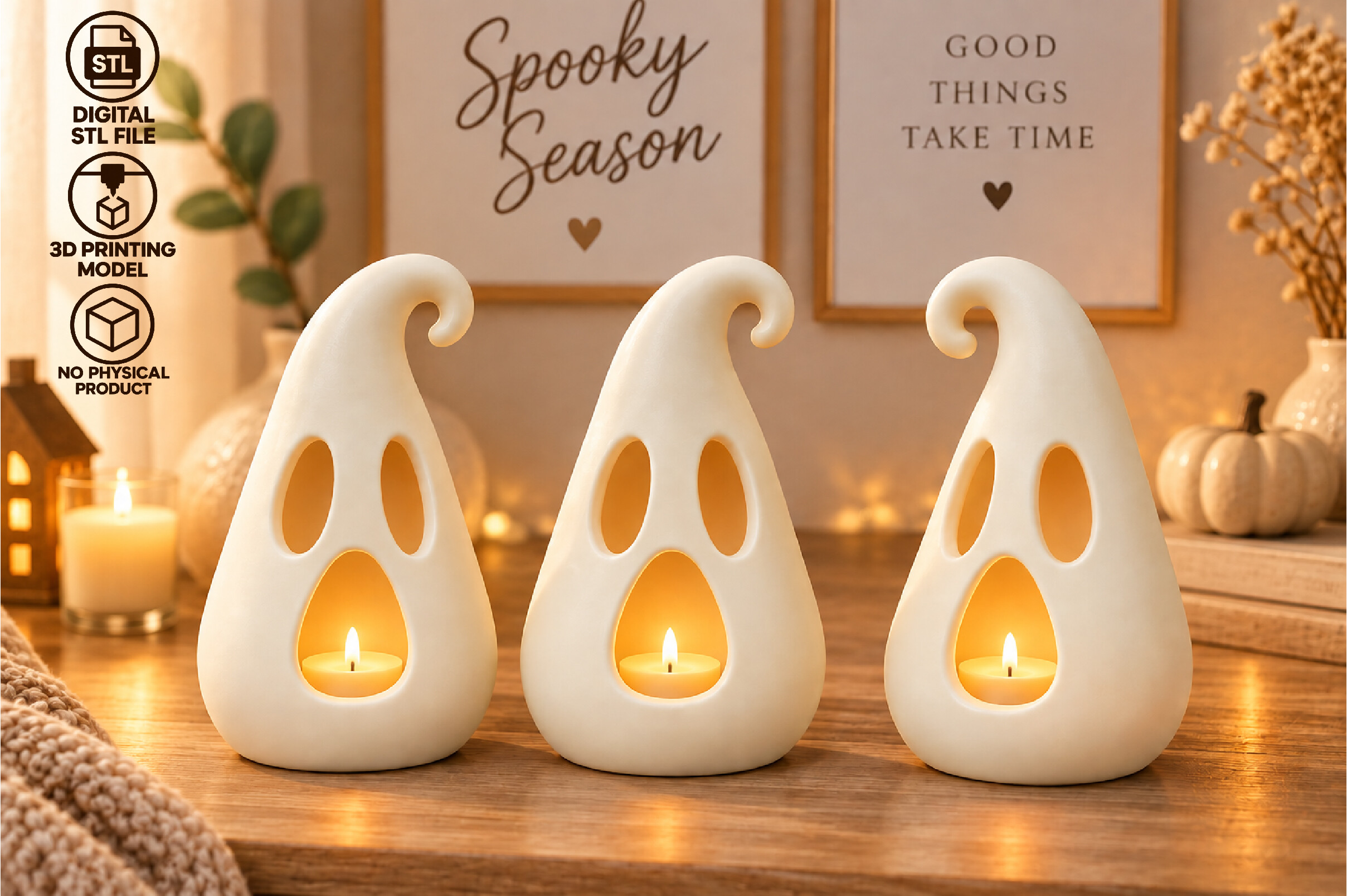 Halloween Ghost Tealight Holder 3D STL File for 3D Printing - Image 5