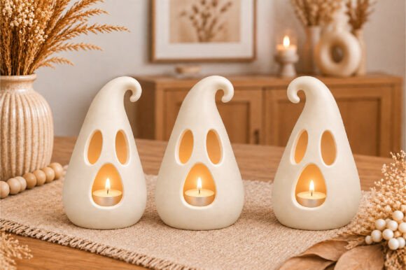 Halloween Ghost Tealight Holder 3D STL File for 3D Printing - Image 3
