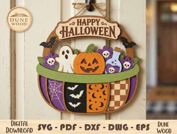 🎃 Halloween Pumpkin Basket Sign