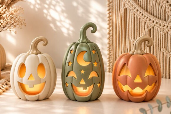 Pumpkin Rose STL | 3 Halloween Jack-o'-Lantern Rose 3D Print Files - Image 12