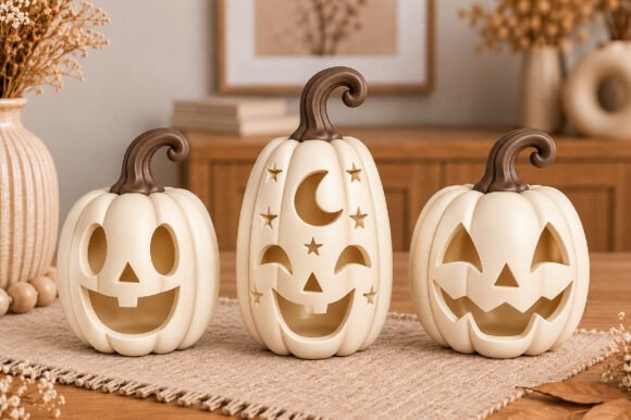 Halloween Pumpkin Lantern STL File – 3D Printable Spooky Pumpkin Decor - Image 2