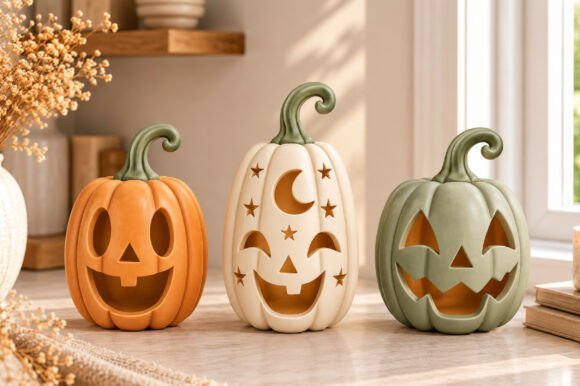 Halloween Pumpkin Lantern STL File – 3D Printable Spooky Pumpkin Decor - Image 3