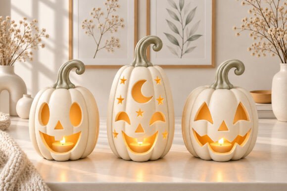 Halloween Pumpkin Lantern STL File – 3D Printable Spooky Pumpkin Decor - Image 4