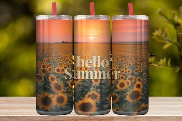 Hello Summer Sunflower Sunset Field 20oz