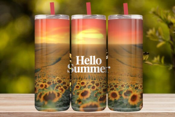 Hello Summer Sunflower Sunset Field 20oz