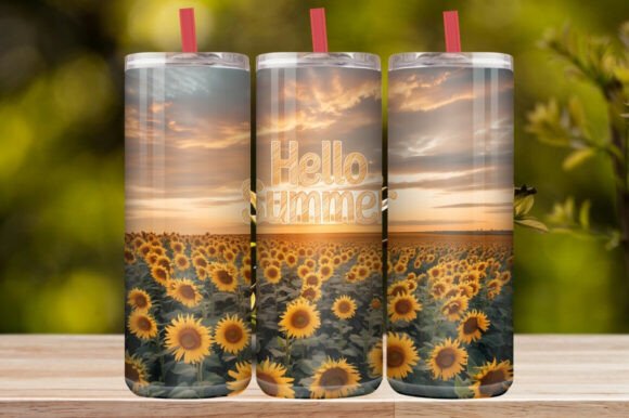 Hello Summer Sunflower Sunset Field 20oz