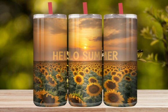 Hello Summer Sunflower Sunset Field 20oz