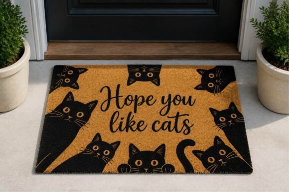 Hope You Like Black Cats Funny Doormat