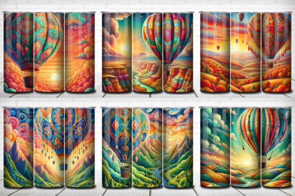 Hot Air Balloon Tumbler Wrap Pack 6-in-1