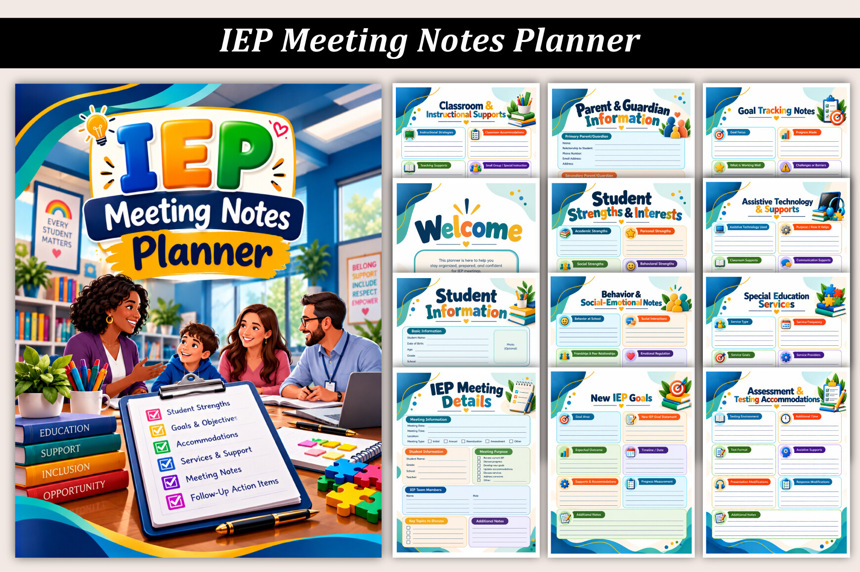 IEP Meeting Notes Planner
