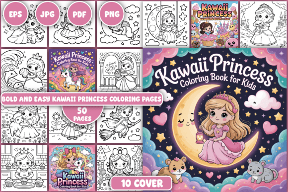 Kawaii Princess Coloring Pages