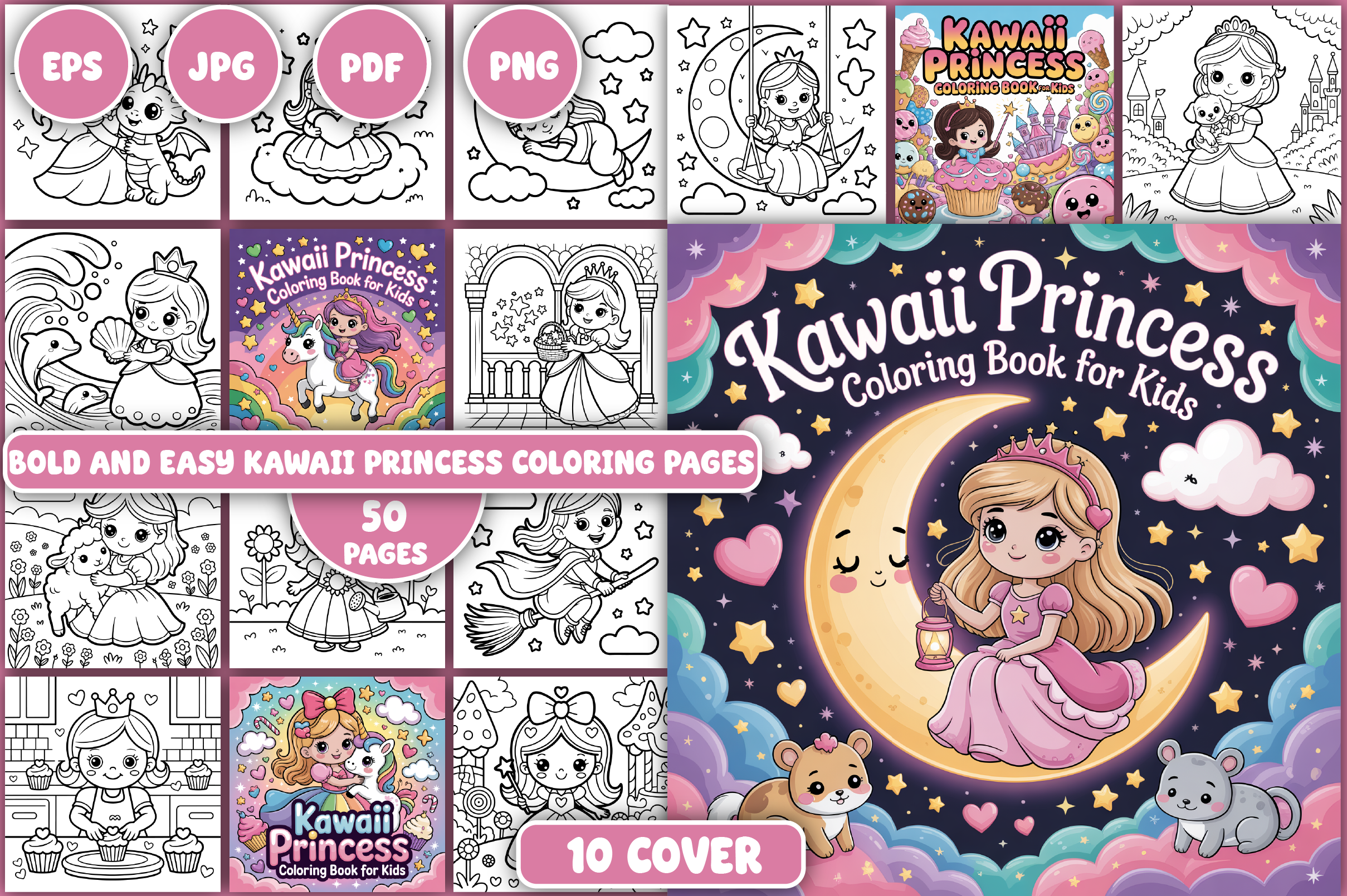 Kawaii Princess Coloring Pages
