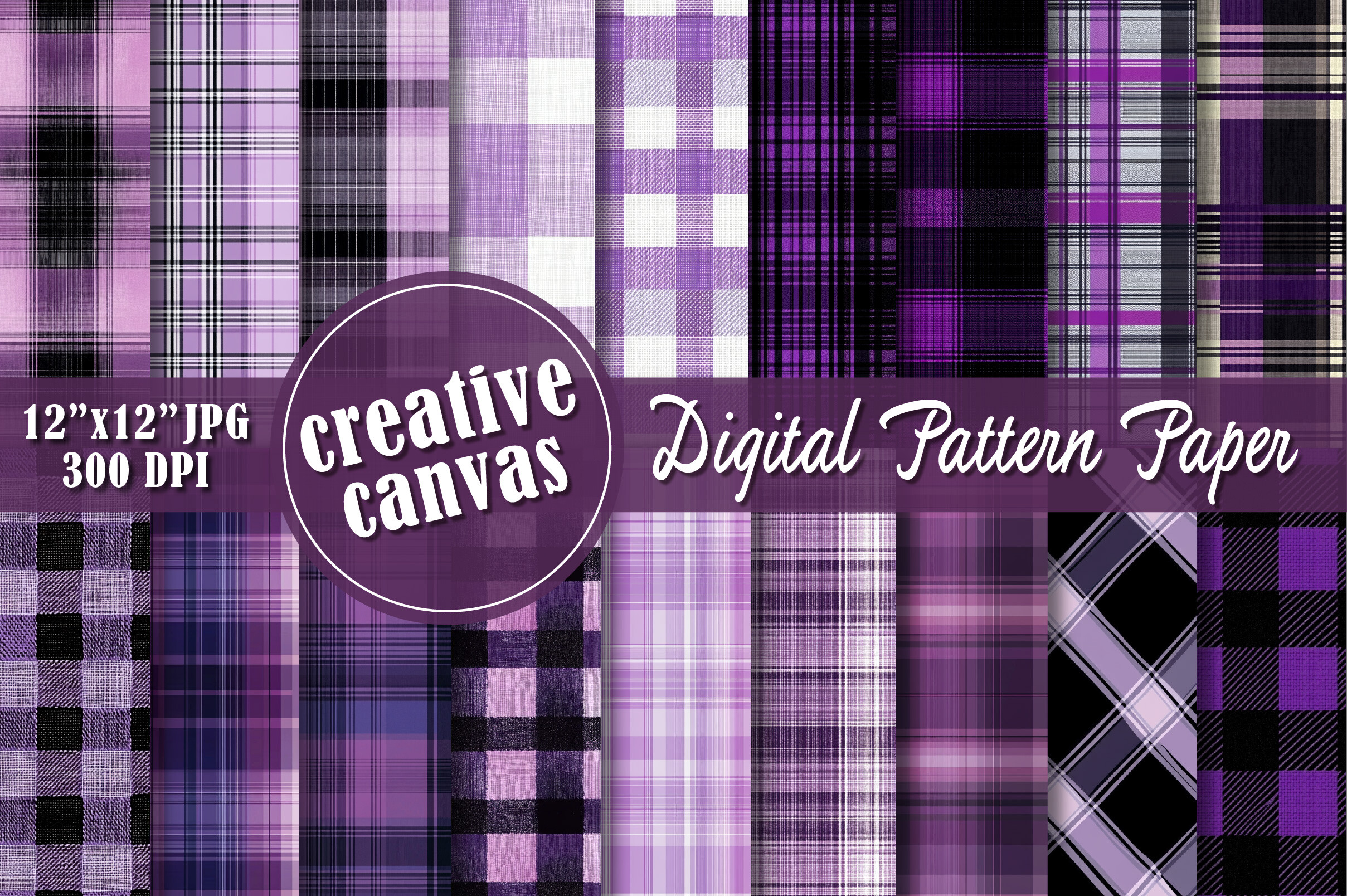 Lavender Purple Tartan Digital Paper
