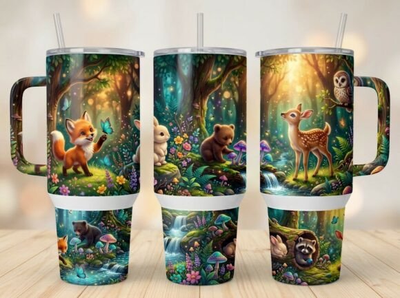 Magical Woodland Forest Animals Tumbler