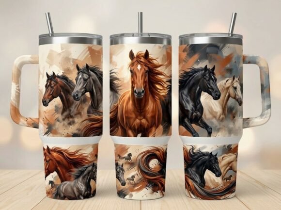 Majestic Horse Artwork Tumbler Design