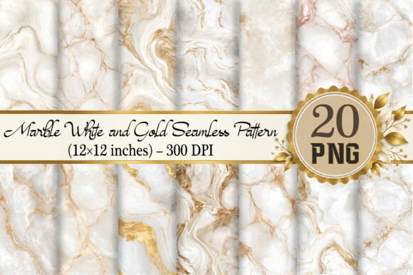 Marble White and Gold Seamless Pattern