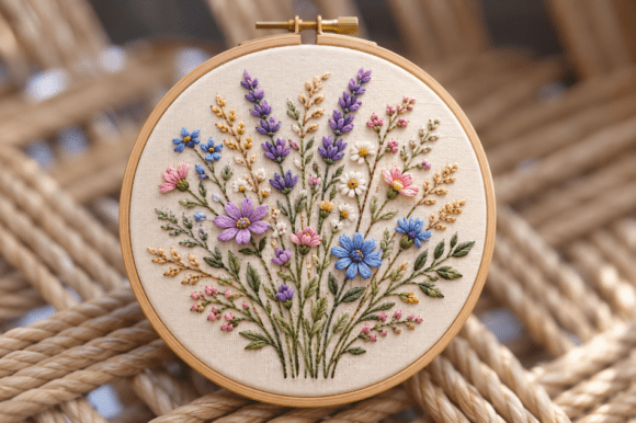 Meadow Breeze Wildflower Embroidery