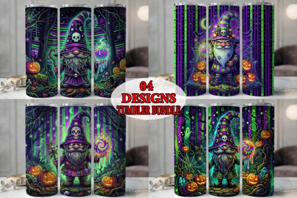 Neon Halloween Gnome Tumbler Bundle